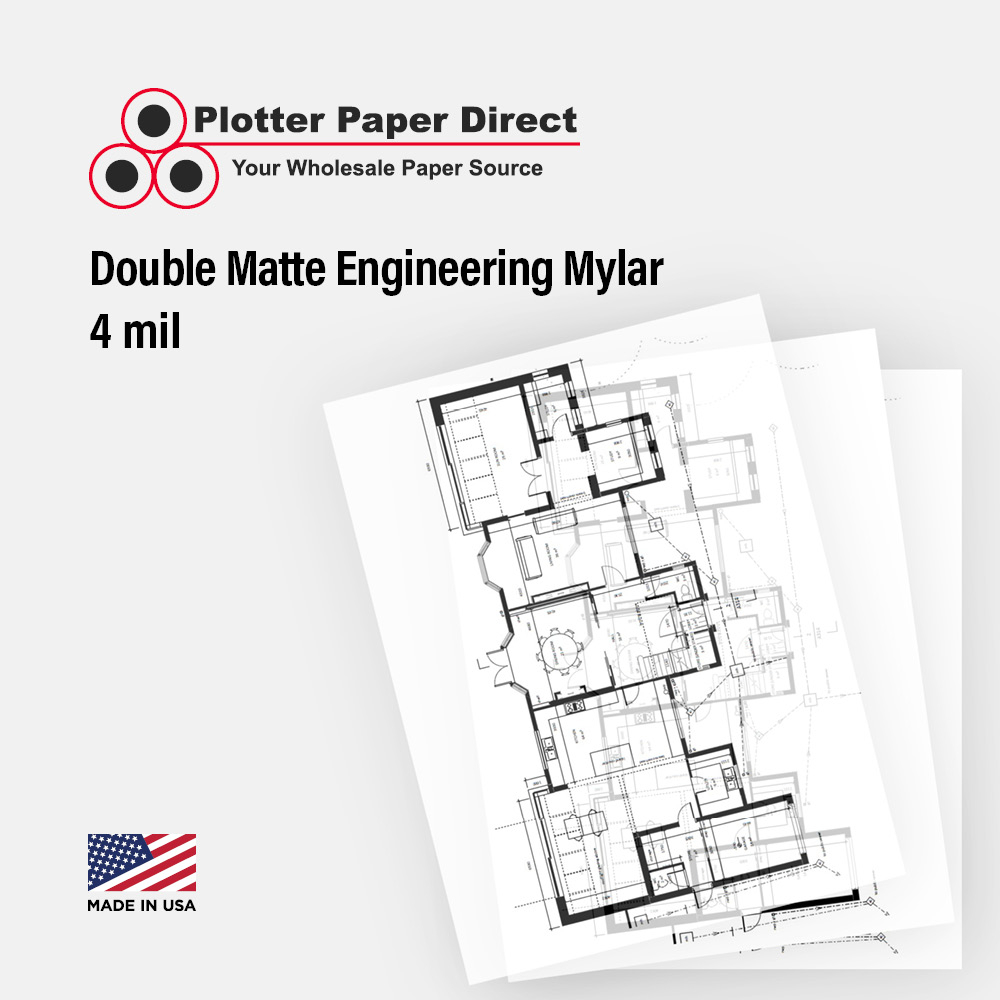 12'' W x 18'' H - Double Matte Engineering Mylar (25 Sheets)