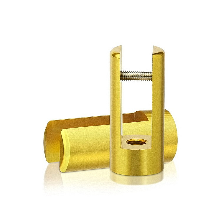 Aluminum Gold Anodized Finish 1-3/8'' x 1-3/4''  Projecting Gripper, Holds Up To 3/8'' Material