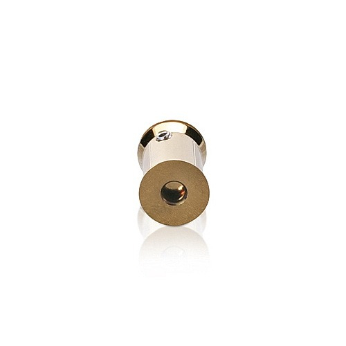 te5/8'' Diameter X 7/8'' Barrel Length Aluminum Standoffs Rounded Head Polished Gold Finish (for Indoor) Tamper Proof [Required Material Hole Size: 3/8'']
