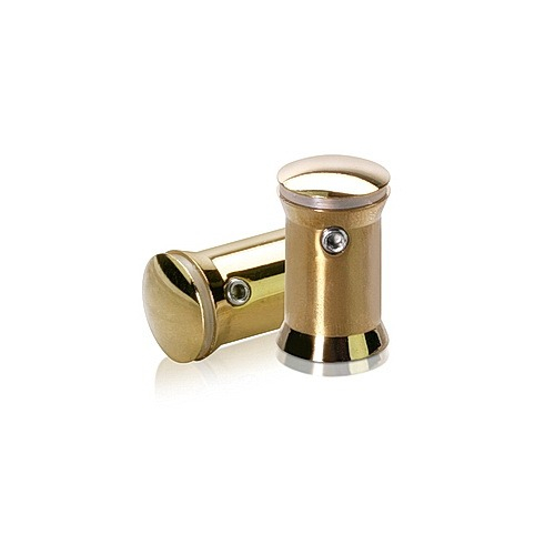 te5/8'' Diameter X 7/8'' Barrel Length Aluminum Standoffs Rounded Head Polished Gold Finish (for Indoor) Tamper Proof [Required Material Hole Size: 3/8'']