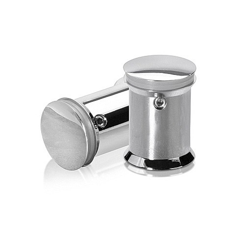 7/8'' Diameter X 1'' Barrel Length Aluminum Standoffs Rounded Head Polished Chrome Finish (for Indoor) Tamper Proof [Required Material Hole Size: 3/8'']