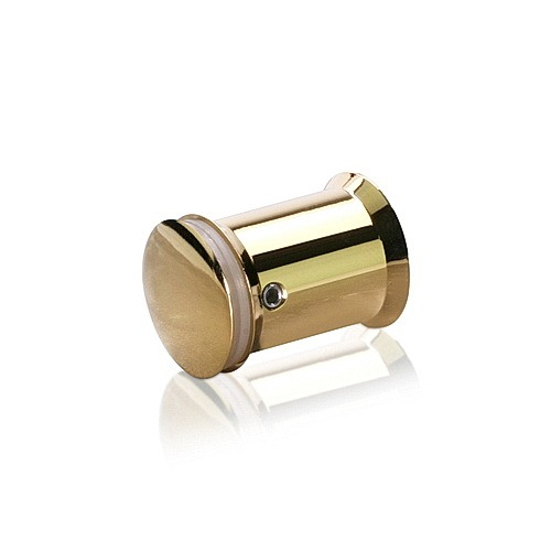 7/8'' Diameter X 1'' Barrel Length Aluminum Standoffs Rounded Head Polished Gold Finish (for Indoor) Tamper Proof [Required Material Hole Size: 3/8'']