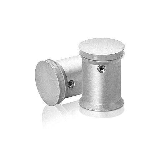 7/8'' Diameter X 1'' Barrel Length Aluminum Standoffs Rounded Head Satin Silver Finish (for Indoor) Tamper Proof [Required Material Hole Size: 3/8'']