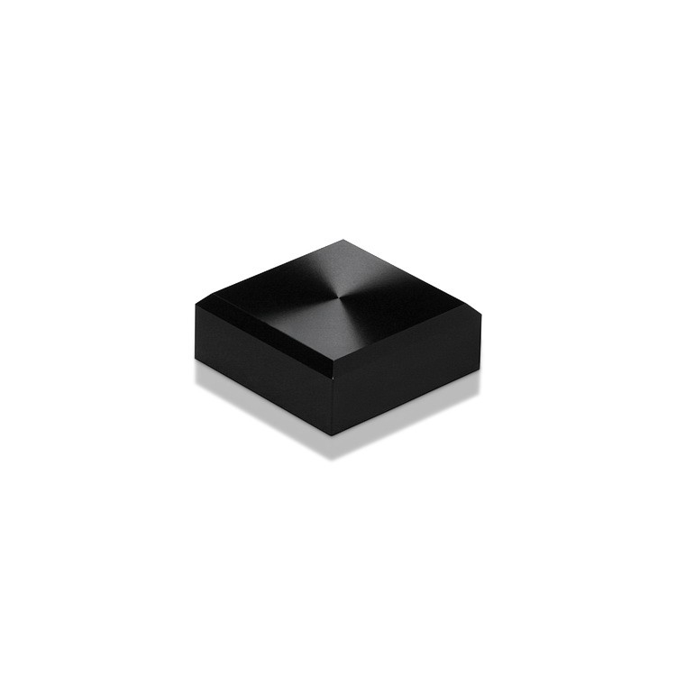 5/16-18 Threaded Square Caps: 3/4'', Height: 3/8'', Black Anodized Aluminum [Required Material Hole Size: 3/8'']