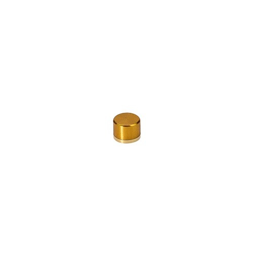 6-32 Threaded Caps Diameter: 1/4'', Height: 5/32'', Gold Anodized Aluminum [Required Material Hole Size: 11/64'']
