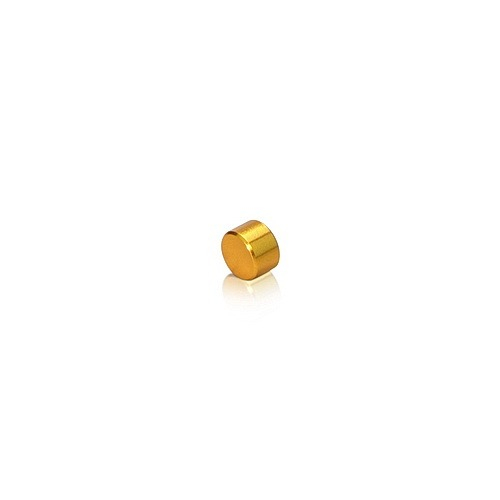6-32 Threaded Caps Diameter: 1/4'', Height: 5/32'', Gold Anodized Aluminum [Required Material Hole Size: 11/64'']