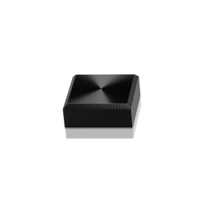 5/16-18 Threaded Square Caps: 1'', Height: 3/8'', Black Anodized Aluminum [Required Material Hole Size: 3/8'']