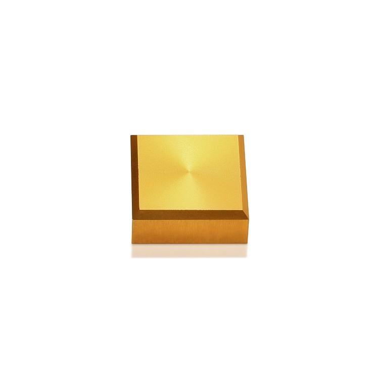 5/16-18 Threaded Square Caps: 1'', Height: 3/8'', Gold Anodized Aluminum [Required Material Hole Size: 3/8'']