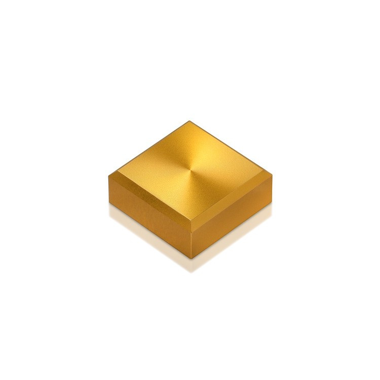 5/16-18 Threaded Square Caps: 1'', Height: 3/8'', Gold Anodized Aluminum [Required Material Hole Size: 3/8'']