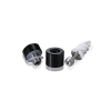 5/16-18 Threaded Barrels Diameter: 5/8'', Length: 1/2'', Black Anodized [Required Material Hole Size: 3/8'' ]