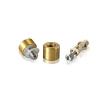 5/16-18 Threaded Barrels Diameter: 5/8'', Length: 1/2'', Gold Anodized [Required Material Hole Size: 3/8'' ]