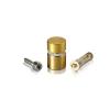 5/16-18 Threaded Barrels Diameter: 5/8'', Length: 1/2'', Gold Anodized [Required Material Hole Size: 3/8'' ]