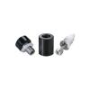 1/4-20 Threaded Barrels Diameter: 5/8'', Length: 3/4'', Black Anodized [Required Material Hole Size: 17/64'' ]
