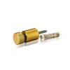 1/4-20 Threaded Barrels Diameter: 5/8'', Length: 3/4'', Gold Anodized [Required Material Hole Size: 17/64'' ]