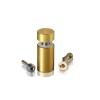 1/4-20 Threaded Barrels Diameter: 5/8'', Length: 1'', Gold Anodized [Required Material Hole Size: 17/64'' ]