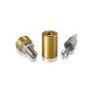 1/4-20 Threaded Barrels Diameter: 5/8'', Length: 1'', Gold Anodized [Required Material Hole Size: 17/64'' ]