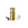 1/4-20 Threaded Barrels Diameter: 5/8'', Length: 1'', Gold Anodized [Required Material Hole Size: 17/64'' ]