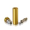 1/4-20 Threaded Barrels Diameter: 5/8'', Length: 2'', Gold Anodized [Required Material Hole Size: 17/64'' ]