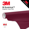 15'' x 10 Yards 3M™ Series 50 Scotchcal Gloss Burgundy 5 Year Unpunched 3 Mil Calendered Graphic Vinyl Film (Color Code 049)