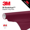 15'' x 10 Yards 3M™ Series 50 Scotchcal Gloss Burgundy 5 Year Punched 3 Mil Calendered Graphic Vinyl Film (Color Code 049)