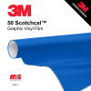30'' x 50 Yards 3M™ Series 50 Scotchcal Gloss Azure Blue 5 Year Punched 3 Mil Calendered Graphic Vinyl Film (Color Code 084)