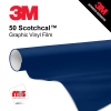 15'' x 10 Yards 3M™ Series 50 Scotchcal Gloss Deep Navy Blu 5 Year Punched 3 Mil Calendered Graphic Vinyl Film (Color Code 090)