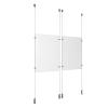 (2) 11'' Width x 17'' Height Clear Acrylic Frame & (4) Ceiling-to-Floor Aluminum Clear Anodized Cable Systems with (8) Single-Sided Panel Grippers