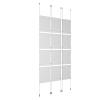 (12) 11'' Width x 17'' Height Clear Acrylic Frame & (6) Ceiling-to-Floor Aluminum Clear Anodized Cable Systems with (48) Single-Sided Panel Grippers