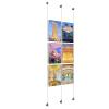 (6) 11'' Width x 17'' Height Clear Acrylic Frame & (3) Wall-to-Wall Aluminum Clear Anodized Cable Systems with (12) Single-Sided Panel Grippers (6) Double-Sided Panel Grippers