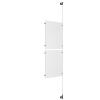 (2) 11'' Width x 17'' Height Clear Acrylic Frame & (1) Wall-to-Wall Aluminum Clear Anodized Cable Systems with (4) Single-Sided Panel Grippers (4) Double-Sided Panel Grippers