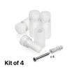 (Set of 4) 1/2'' Diameter X 1/2'' Barrel Length, White Acrylic Standoffs. Standoff with (4) 2208Z Screw and (4) LANC1 Anchor for concrete or drywall (For Inside Use Only) Secure [Required Material Hole Size: 3/8'']
