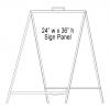 24'' Wide x 36'' Height White A-Frame Slide-in/Bolt-in Sign Panel Frame (accepts up to 1/8'' thickness)