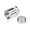 2'' Diameter X 1-1/2'' Barrel Length, (304) Stainless Steel Polished Finish Strong Glass Railing Standoff Pin - Accepts 3/8'' to 13/16'' Material - 1/4'' Adjustable from Barrel (For Inside / Outside use) [Required Material Hole Size: 1-1/16'']