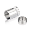 2'' Diameter X 1-1/2'' Barrel Length, (304) Stainless Steel Brushed Finish Strong Glass Railing Standoff Pin - Accepts 3/8'' to 13/16'' Material - 1/4'' Adjustable from Barrel (For Inside / Outside use) [Required Material Hole Size: 1-1/16'']