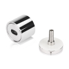 2'' Diameter X 1-1/2'' Barrel Length, (316L) Stainless Steel Polished Finish Strong Glass Railing Standoff Pin - Accepts 3/8'' to 13/16'' Material - 1/4'' Adjustable from Barrel (For Inside / Outside use) [Required Material Hole Size: 1-1/16'']