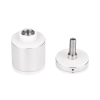 2'' Diameter X 1-1/2'' Barrel Length, (316) Stainless Steel Brushed Finish Strong Glass Railing Standoff Pin - Accepts 3/8'' to 13/16'' Material - 1/4'' Adjustable from Barrel (For Inside / Outside use) [Required Material Hole Size: 1-1/16'']