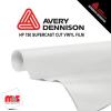 30'' x 10 yards Avery HP750 High Gloss White 6 year Long Term Punched 3.0 Mil Calendered Cut Vinyl (Color Code 101)
