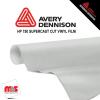 12'' x 10 yards Avery HP750 High Gloss Clear 6 year Long Term Unpunched 3.0 Mil Calendered Cut Vinyl (Color Code 103)