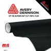 15'' x 10 yards Avery HP750 Matte Black 6 year Long Term Punched 3.0 Mil Calendered Cut Vinyl (Color Code 180)