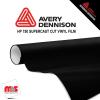 12'' x 10 yards Avery HP750 High Gloss Black 6 year Long Term Unpunched 3.0 Mil Calendered Cut Vinyl (Color Code 190)