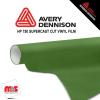 15'' x 10 yards Avery HP750 High Gloss Olive Green 6 year Long Term Punched 3.0 Mil Calendered Cut Vinyl (Color Code 765)