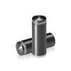 3/4'' Diameter X 1-3/4'' Barrel Length, Aluminum Rounded Head Standoffs, Titanium Anodized Finish Easy Fasten Standoff (For Inside / Outside use) [Required Material Hole Size: 7/16'']