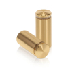 7/8'' Diameter X 1-3/4'' Barrel Length, Aluminum Rounded Head Standoffs, Champagne Anodized Finish Easy Fasten Standoff (For Inside / Outside use) [Required Material Hole Size: 7/16'']