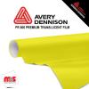 30'' x 10 yards Avery PR800 Gloss Primrose Yellow 6 Year Long Term Punched 2.5 Mil Translucent (Color Code 210)
