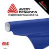 30'' x 50 yards Avery PR800 Satin Ultra Marine Blue 6 Year Long Term Punched 2.5 Mil Translucent Cut Vinyl (Color Code 669)