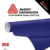 30'' x 50 yards Avery PR800 Satin Royal Blue 6 Year Long Term Punched 2.5 Mil Translucent Cut Vinyl (Color Code 683)