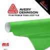 15'' x 50 yards Avery PR800 Satin Green Yellow 6 Year Long Term Punched 2.5 Mil Translucent (Color Code 761)
