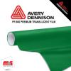 15'' x 10 yards Avery PR800 Satin Medium Green 6 Year Long Term Punched 2.5 Mil Translucent (Color Code 781)
