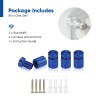 (Set of 4) 1/2'' Diameter X 1/2'' Barrel Length, Affordable Aluminum Standoffs, Blue Anodized Finish Standoff and (4) 2208Z Screw and (4) LANC1 Anchor for concrete/drywall (For Inside/Outside) [Required Material Hole Size: 3/8'']