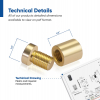 (Set of 4) 1/2'' Diameter X 1/2'' Barrel Length, Affordable Aluminum Standoffs, Champagne Anodized Finish Standoff and (4) 2208Z Screw and (4) LANC1 Anchor for concrete/drywall (For Inside/Outside) [Required Material Hole Size: 3/8'']